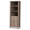 Baxton Studio Derek Modern and Contemporary Transitional Natural Oak Finished Wood 2-Door Bookcase